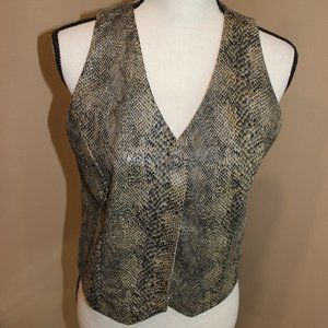 VINTAGE "BANJO" DALLAS TX FAUX SNAKESKIN VEST SZ